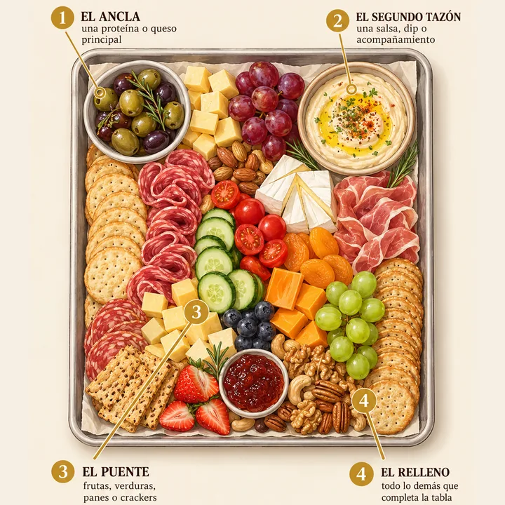 Mapa de tabla visto desde arriba: bandeja del horno